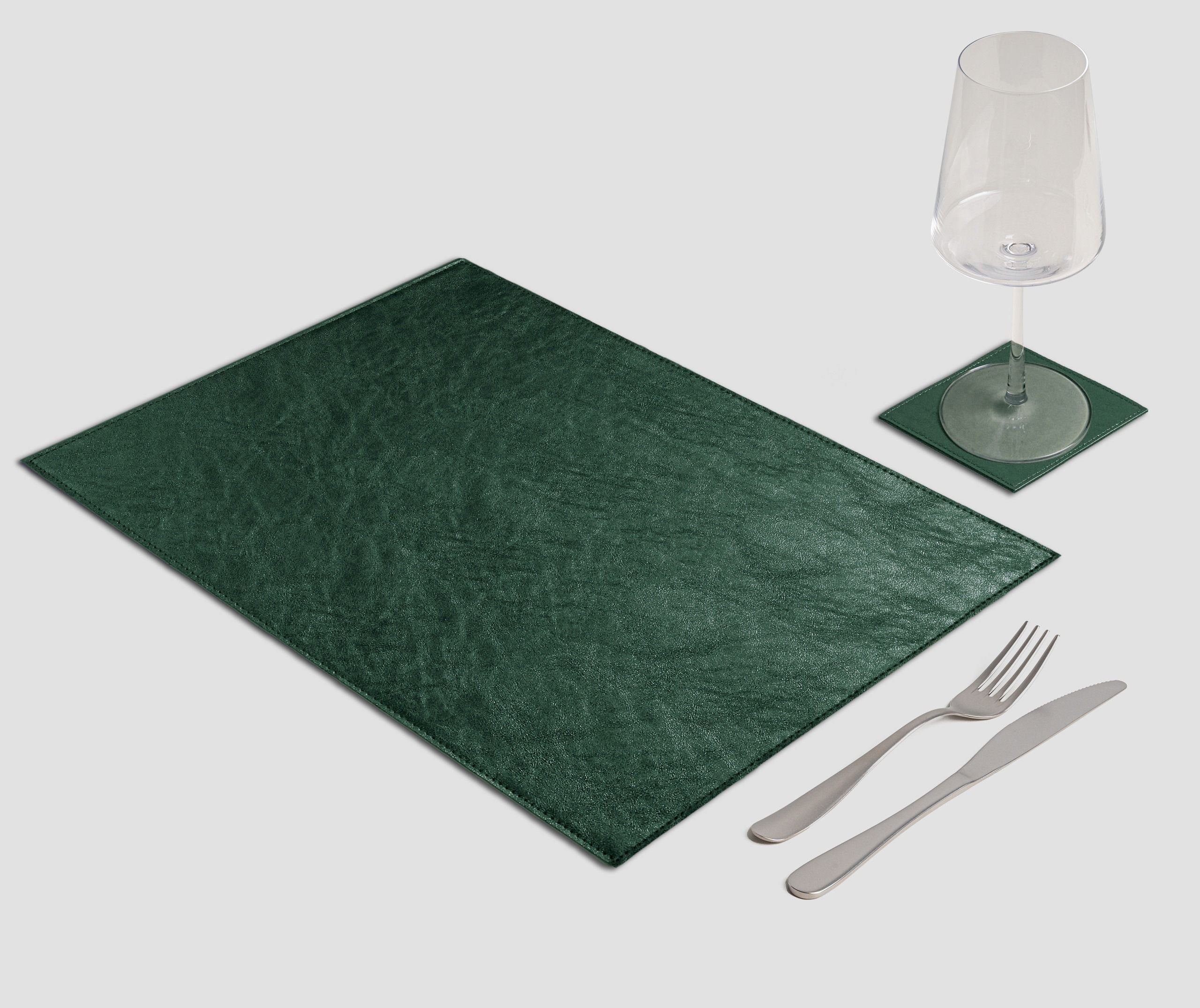 Wosde - La tovaglietta professionale personalizzata Wosde Mantel individual rectangular con borde metálico verde bosque