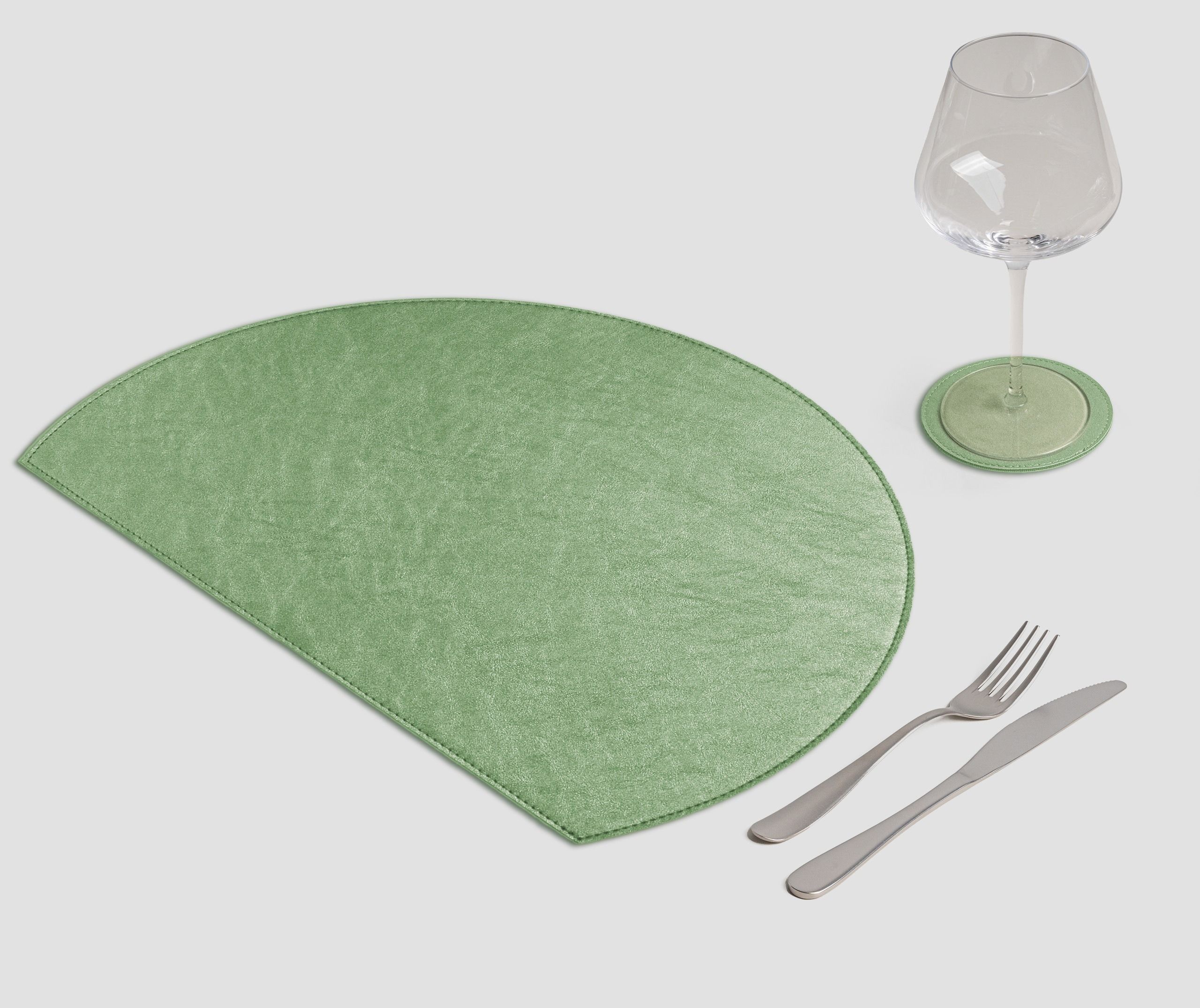 Wosde - La tovaglietta professionale personalizzata Wosde Mantel individual semicircular de metal verde claro