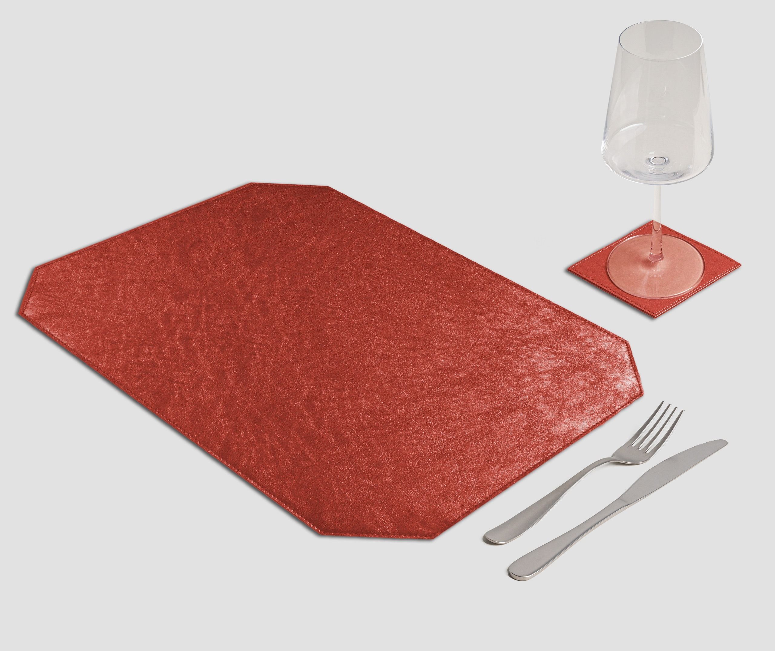 Wosde - La tovaglietta professionale personalizzata Wosde Mantel individual con bandeja de metal rojo