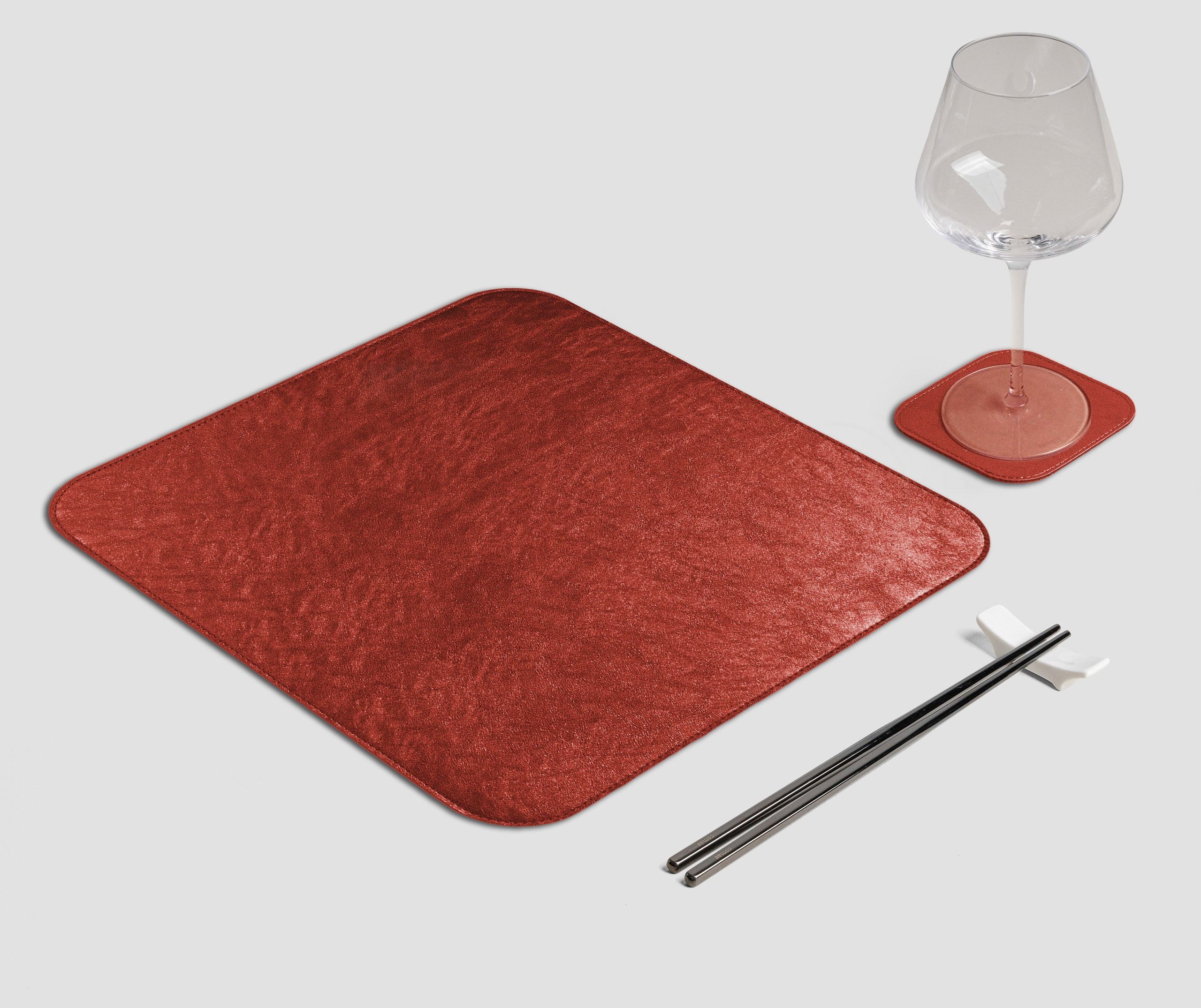 Wosde - La tovaglietta professionale personalizzata Wosde Mantel individual cuadrado de metal rojo