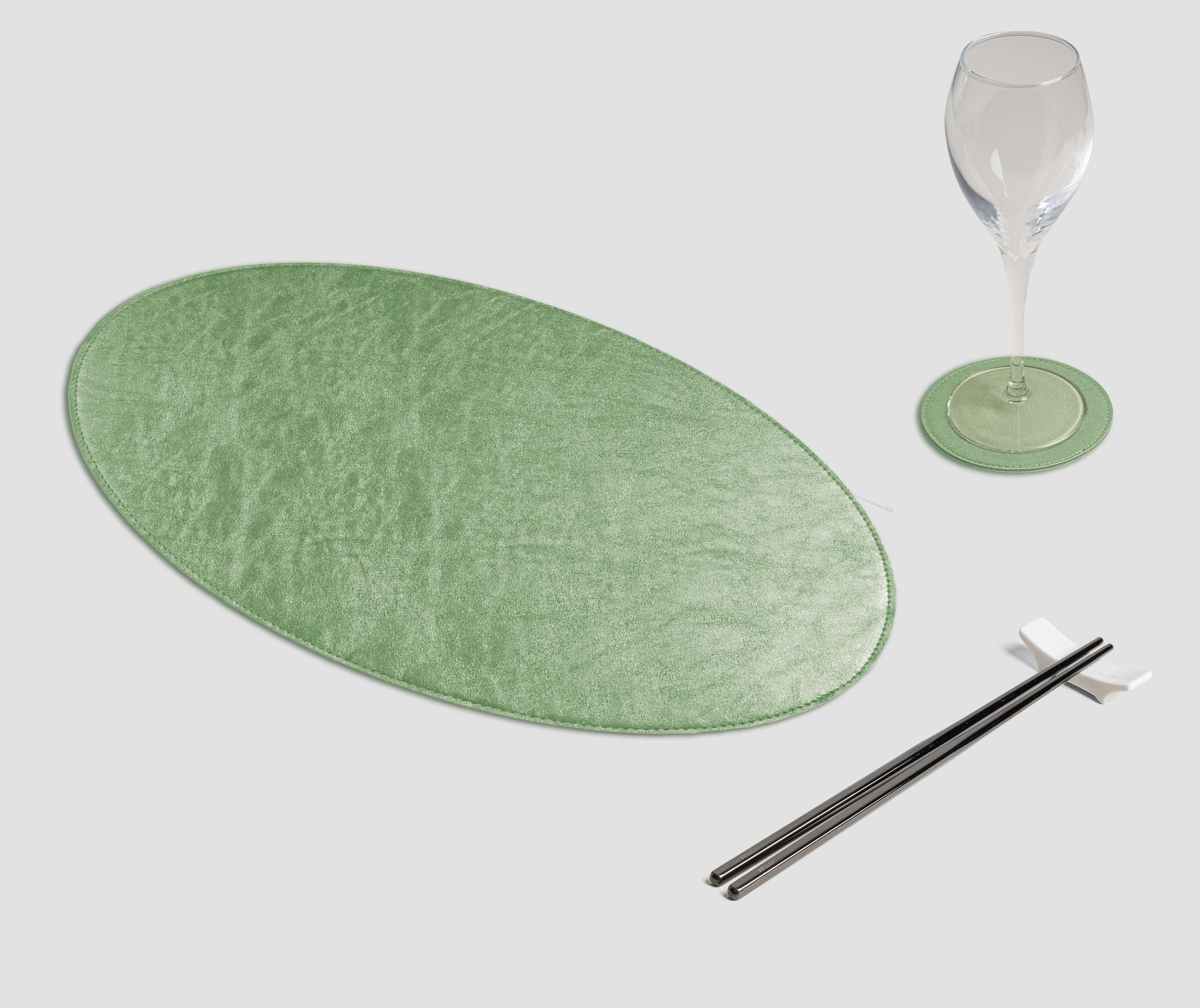 Wosde - La tovaglietta professionale personalizzata Wosde Tovaglietta Ovale Metal verde chiaro