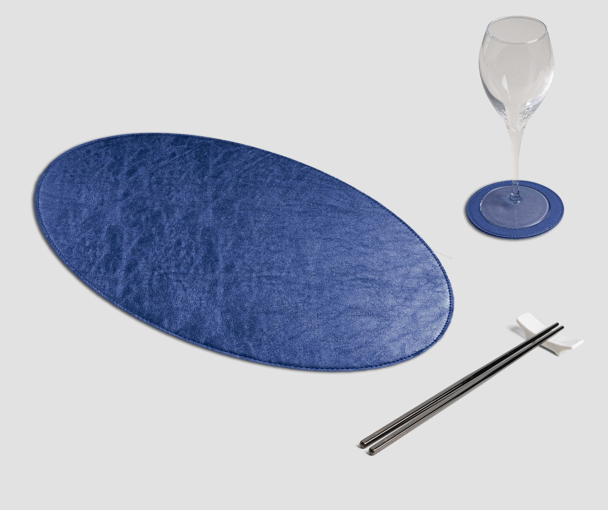 Wosde - La tovaglietta professionale personalizzata Wosde Mantel individual ovalado de metal azul