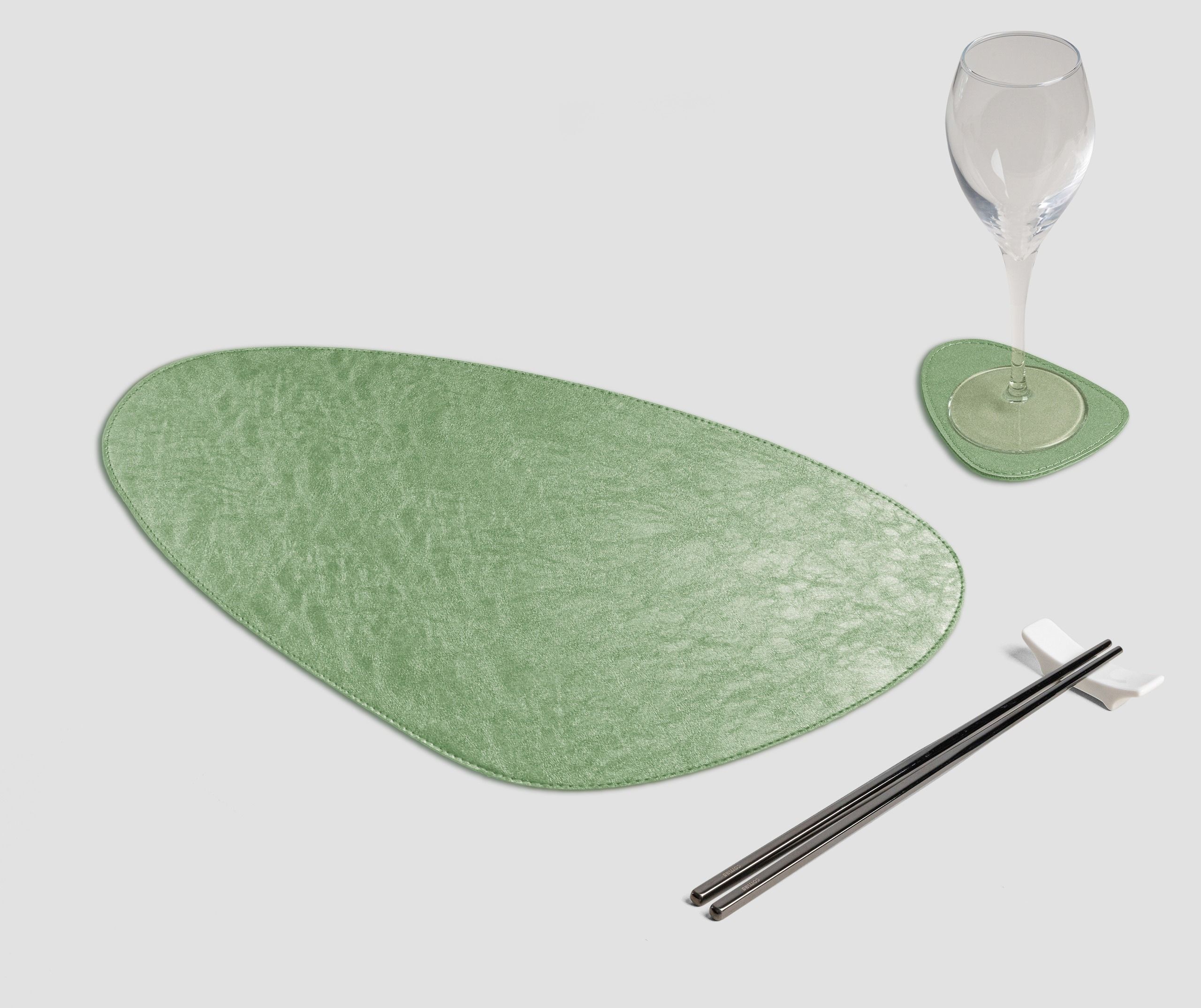 Wosde - La tovaglietta professionale personalizzata Wosde Tovaglietta Goccia Metal verde chiaro